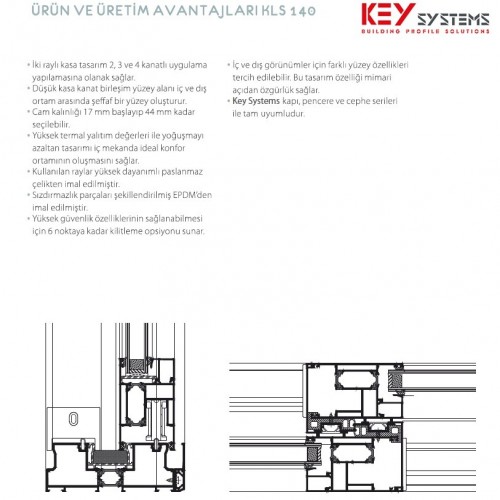 KEY SYSTEMS KLS140 - Sürme Kapı ve Pencere Sistemleri