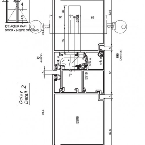 SARAY S55 - Kapı ve Pencere Sistemleri