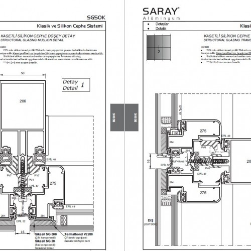 SARAY SG50K - Giydirme Cephe Sistemleri