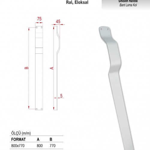 KS-1112 - Alüminyum Çekme Kapı Kolları