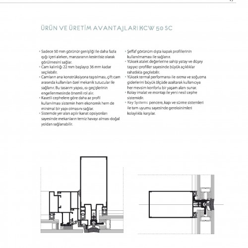 KEY SYSTEMS KCW50 SC - Giydirme Cephe Sistemleri